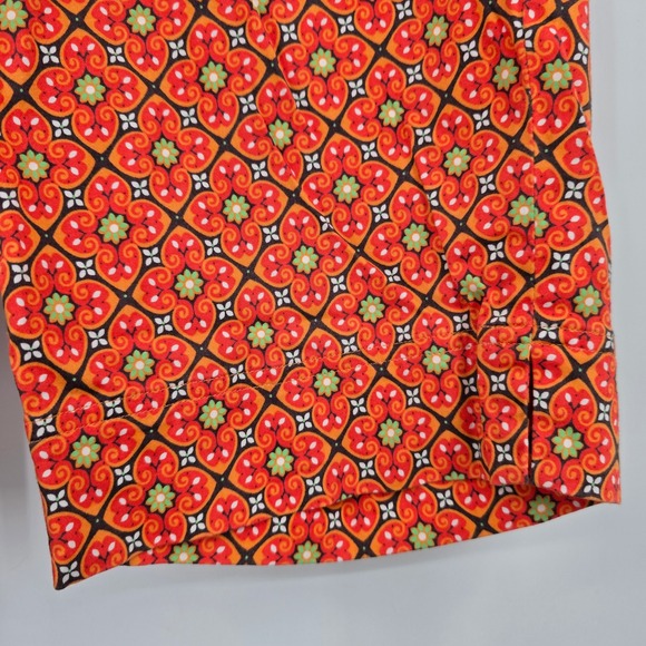 Fairway & Greene Womens Orange Geometric Print‎ Bermuda Shorts Size 10 - Picture 7 of 11